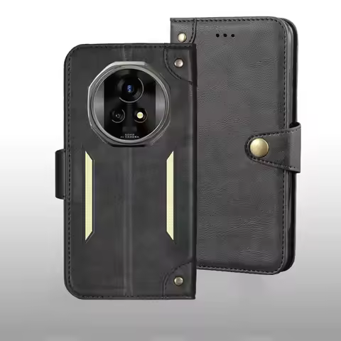 For Blackview XPLORE 2/XPLORE 2 Projector/XPLORE 2 Satellite Case Metal Buckle Retro Leather Back Ca