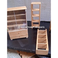 Miniature Wooden Shelf Cupboard 1:20 Scale (glass door cupboard shelf)