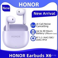 【In stock】Honor Earbuds X6 TWS Earphone Bluetooth 5.3 Call Noise Cancelling True Wireless Headphone 40 Hour Battery Life XNGE