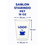 Starindo 16 Oz PET Cup Screen Printing with Strawless LID