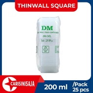 Thinwall Pack Square 200ml Contents 25 Pcs DM Pudding Container, Dessert Box Container, Candy Contai