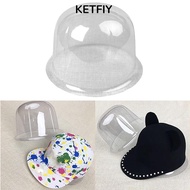 KETFIY Bucket Hat Storage , PVC 50-57cm Baseball Hat Display Rack,  Transparent Cover Inner Support 