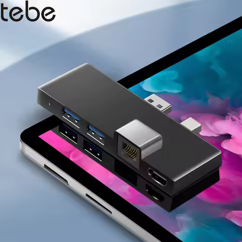 tebe USB hub for Microsoft Surface pro 6/4/5 6 IN 1 USB/Mini DP to 4K HDMI-Adapter/ 100Mbps Ethernet