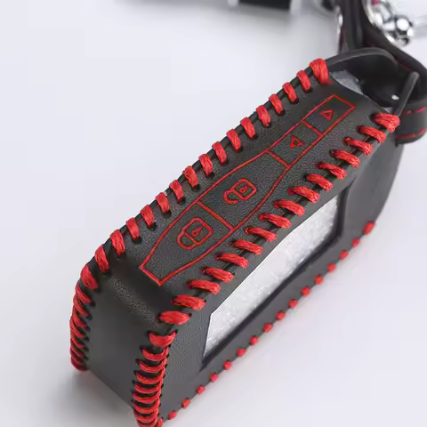 StarLine E60 E90 Hand Sewn Leather Key Cover Cases For StarLine E90 E60 E63 E93 E95 E66 E96 LCD Remo