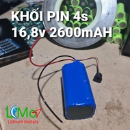 KHỐI PIN Lithium I-on 4S 168v (Pin cao cấp dòng xả cao 20A). Được đóng từ 4 cell Pin Lithium 18650 v