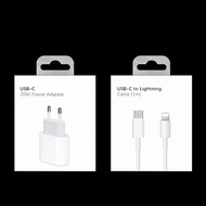 20W PD Fast EU Charger for iPhone 13 12 11 Pro XS Max XR X 8 14 Plus SE iPad USB-C to Lighting Cable for Apple Phone Cable 1m 2m