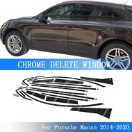 Glossy Black Chrome Delete Window Trims For Porsche Macan 2014-2020