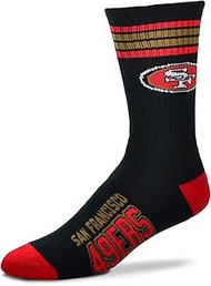 For Bare Feet - 4 Stripe Deuce Football Socks Mend Size X-Large 13-15 XL (San Francisco 49ers)