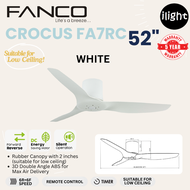 FANCO Crocus FA7RC 52 Inches 3 ABS Blade DC Motor 6R 6F Speed Remote Control Low Ceiling Fan