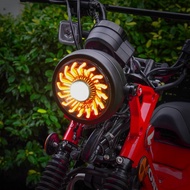 Hunter Cub CT125 Dedicated 5.75 Inch LED Headlight White/Amber Chrysanthemum Petal DRL Headlight for