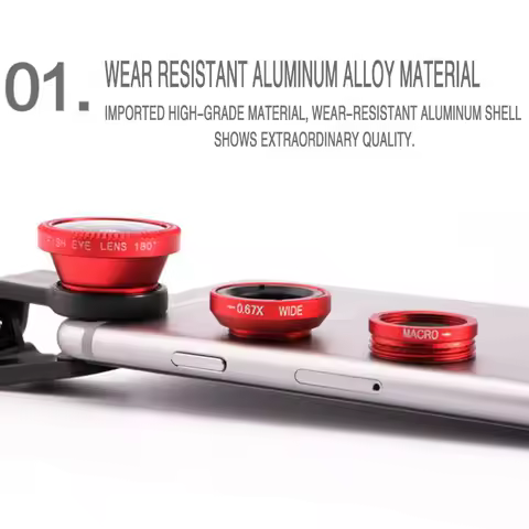 3in1 Fisheye Wide Angle Micro Camera Lens for iPhone Xiaomi Redmi 3IN1 Zoom Fish Eye Len on Smartpho
