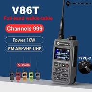 【Headset gratis】HT Motorola Walkie-talkies V86T 10W High-Power 999 Channel 8800mAh 108-660MHZ Two Way Radio