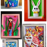 Solid Wood Photo Frame Clay Picture Frame Creative Handmade DIY Production Stereograph Photo Frame F