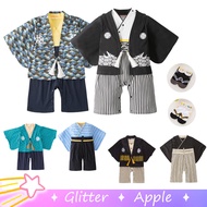 6Colors Blue Black White Japanese Kimono For Kids Boy Long Sleeve Yukata Jumpsuit For Baby Boys Summ