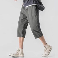 Korean 3 Quarter Pants Men Fashion Casual Shorts Outdoor Three Quarter Pants Classic Summer 3/4 Trou