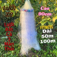 Lưới bắt cá lưới 3 màn xù chỉ to cao 90cm dài 100m Lưới đánh cá Fishing Đi Câu Lure