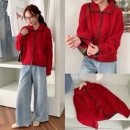 Zinnia/Ruffle collar wool cardigan 9922