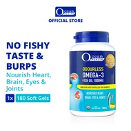 Odourless Omega 3 Fish Oil 1000mg (180s) - Ocean Health (For Heart, Brain, Eyes & Joints| Halal)