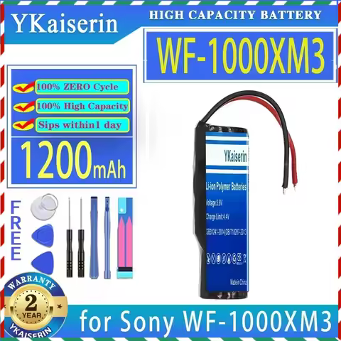 YKaiserin 1200mAh Replacement Battery WF1000XM3 (14430 2line) for Sony WF-1000XM3 Charging Case Digi