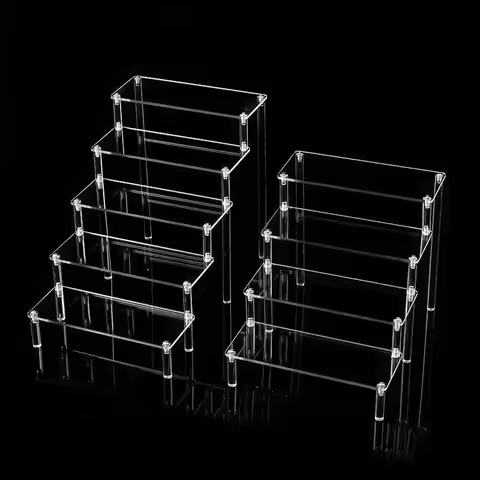 Clear Acrylic Display Stand For Anime Figures Cupcake Shelf Organizer Desserts Holder Jewels Display