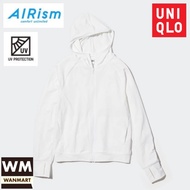 UNIQLO AIRism Jaket Wanita UV CUT MESH HOODIE White