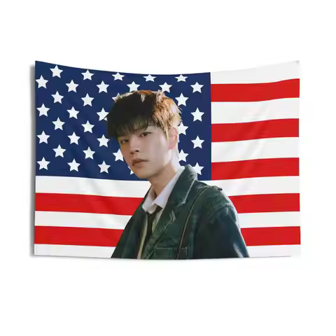 Seungmin Hollow American Flag Stray Kids Concert Banner SKZ Kpop Banner Stray Kids Ate Skz Dominate 