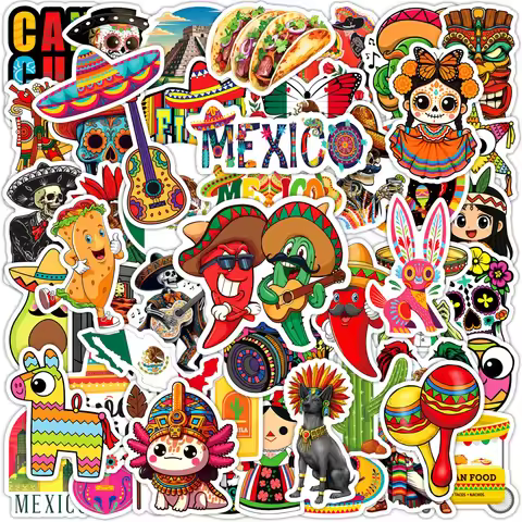 50/100 Pcs Funny Mexican Taco Food Theme Stickers for Suitcase Guitar Skate Stationery Box Removable