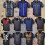 Men Collar T-Shirt Jersey Material | Baju Jersi Kolar Lelaki | Baju T-Shirt Corak Batik Lelaki