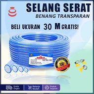 SELANG AIR 1 ROL 30-50 METER 1/2 5/8 3/4 1 INCH SERAT BENANG TRANSPARANT SELANG TAMAN PERKEBUNAN CUC