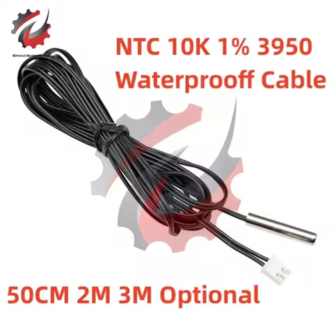 W1209 NTC 10K 1% 3950 50cm 2M 3 Meter Waterprooff NTC Thermistor Accuracy Temperature Sensor Wire Ca