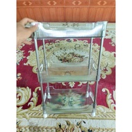 2-tier dish tray, 2-tier transparent plastic shelf tray, luxury style, cup holder, multi-purpose, mu