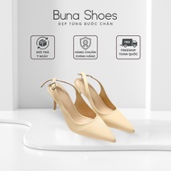 BuNaShoes Pointed Toe Leather High Heels - 5p 7p 9p High Heels - Matte Pointed Min