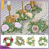 (VIP)  Candlestick Garland Wedding Car Decoration Garland Rose Wreath Candle Holder Garland for Home Wedding Decoration Set of 2 Realistic Simulation Perfect for Southeast