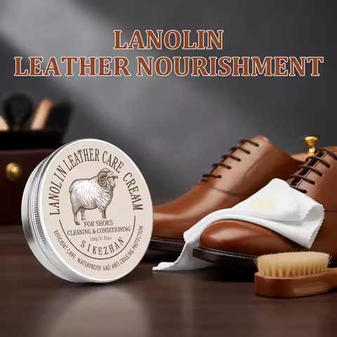 Professional Lanolin Leather Care Cream Shoe Conditioner Waterproof Wax Polish for Boots Bags Sofa S