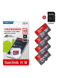 Sandisk Class 10 A1微型sd卡32gb 64gb 128gb 256gb 512gb 100mb/s U3 Tf記憶卡 + Sd轉換器