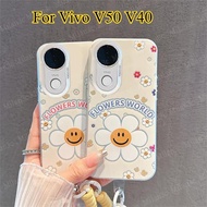 Vivo V50 V40 Casing Vivo V40 Pro Casing Flower World Sunflower Mobile Phone Casing Shockproof Hard S