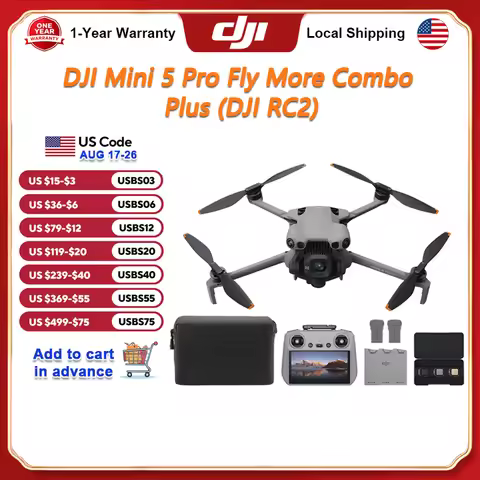 DJI Mini 5 Pro Fly More Combo Plus (DJI RC2) Vlog Drones with 4K Camera Mini 5 Pro Drone Bundle with