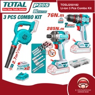 Total 3Pcs Combo Set 285Nm Impact Driver + Blower + 76Nm Impact Drill – TOSLI250182 (Limited Combo)