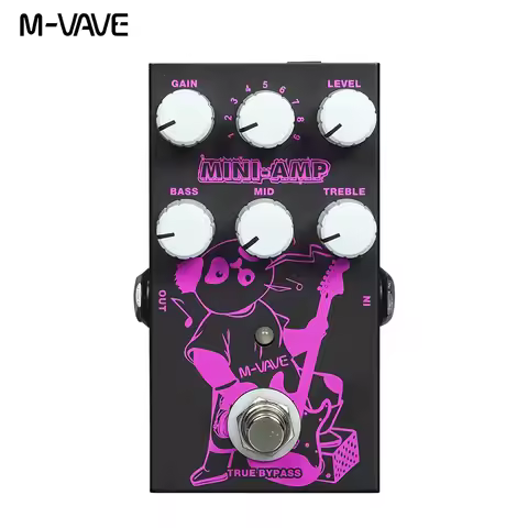 M-VAVE MINI-AMP Pre-amp Simulation Effect Pedal 9 Classic Amp Effects 3 Band EQ True Bypass Pedal Gu