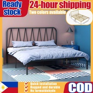 Bed Frame Metal Iron Frame Bed Sturdy King Queen Size Bed Frame Double/Single Bed Iron Art Adult Bed