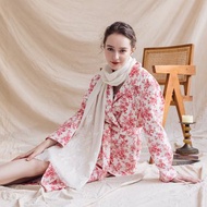 【輕奢】Irene純潔百合蕾絲刺繡純羊絨Cashmere圍巾