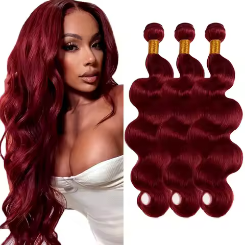Red Color Body Wave Bundle Human Hair 99J Burgundy Bundles Human Hair Brazilian Hair 1/3 Bundles Vir