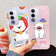 YBD Phone Case For OPPO A5 A5i Pro 5G 4G A3 Pro 5G Cute Apple White Dog Hard Backboard Soft Border S