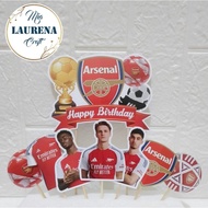 Birthday cake topper/arsenal ball theme birthday cake decoration