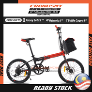 WITH BAG [FREE JERSEY SET] Cronus 20" Folding Bike Foldable Bicycle Basikal Lipat MX9 9 Speeds Disc Brake CR200143-BC