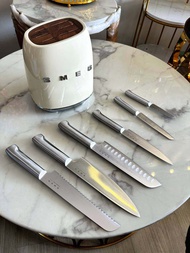 Smeg Knife Set with knife holder Pisau Dapur Pisau Viral