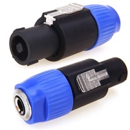 2PCS 4-Pole Speaker Plug to 6.5mm Female Metal Jack Adapter with Metal Latch Aviation Connector NL4F