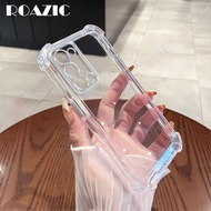 Roazic Rõ Ràng Ốp điện thoại chống sốc Cho Oppo RENO 6 Pro 5G Đơn Giản Bốn Góc chống mòn TPU Silicon