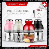 <TT-SHOP> Swiss Thomas 900ml Quality 2in1 Mini Food Chopper Blender Electric Mixer Cutter Grinder