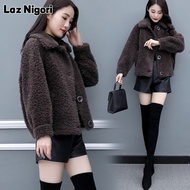 Laz Nigori   Bomber Jackets for women，Fur coat female autumn and winter new season lamb wool coat Korean loose coat foreign trade